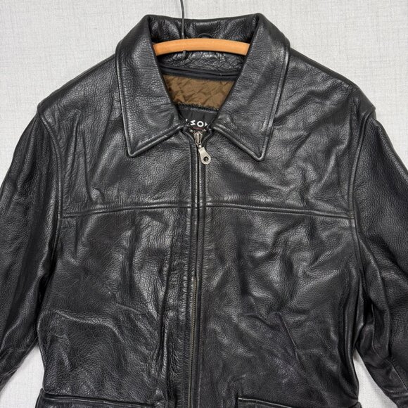 Vintage Wilsons Leather Black Jacket Full Zip Front Quilted Liner Size S - Picture 4 of 14